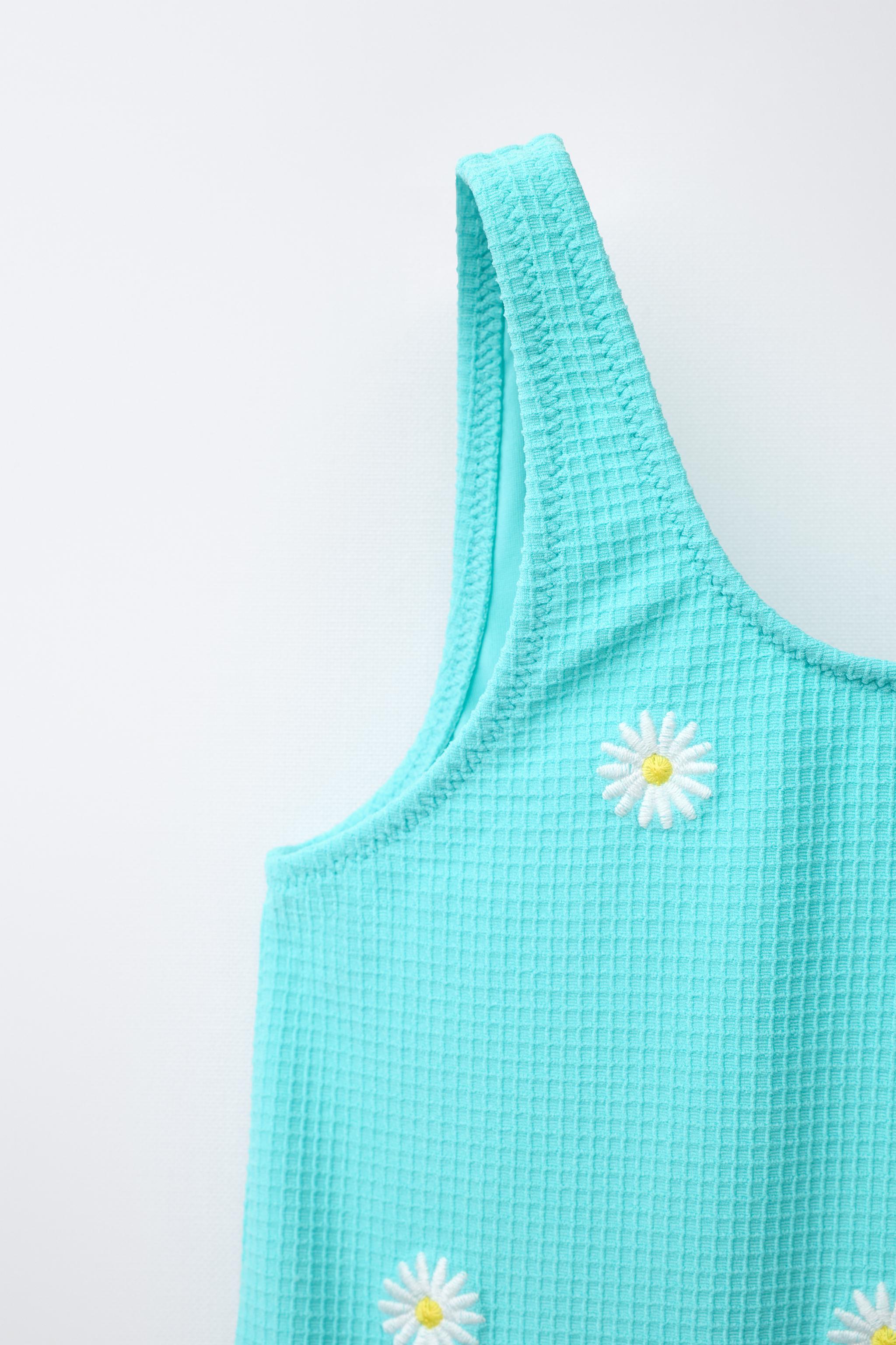 2-6 YEARS/ DAISY WAFFLE TEXTURE SWIMSUIT